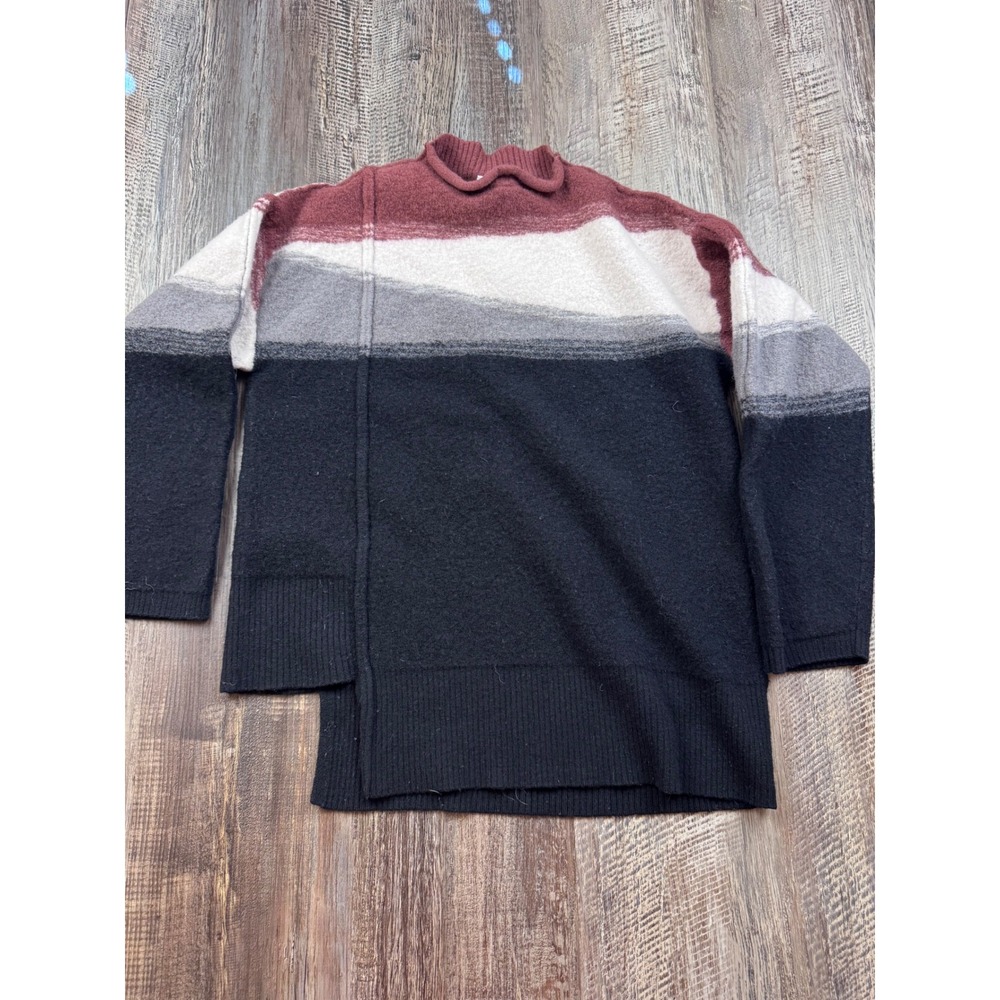Nike Yoga Therma-FIT ADV Wool Blend Colorblock Sweater Mock Neck Burgundy Small